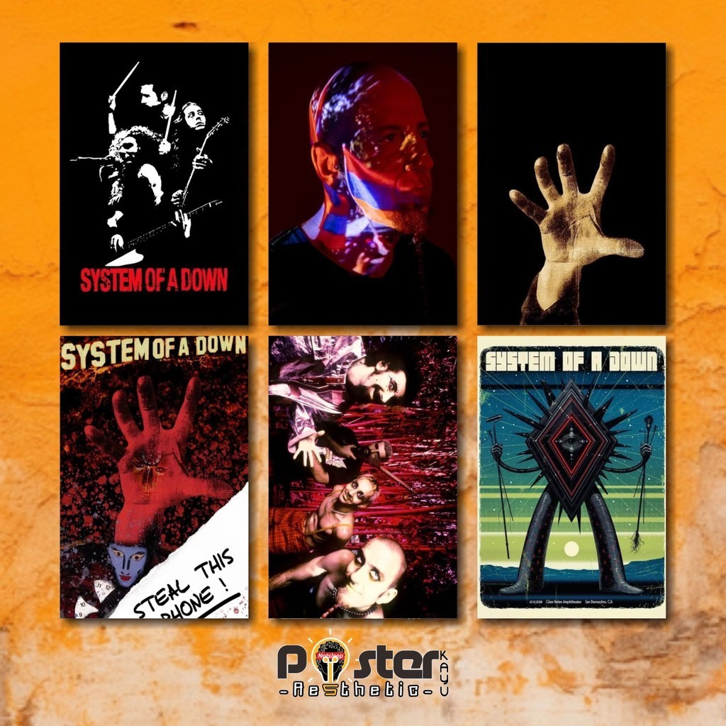 Jual Poster kayu aesthetic vintage band system of a down Hiasan Dinding ...