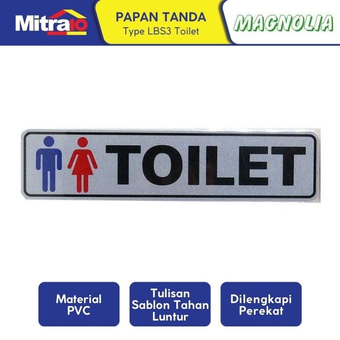 Jual Papan Tanda Toilet 4.6x19.4cm Silver - Simbol WC | Shopee Indonesia