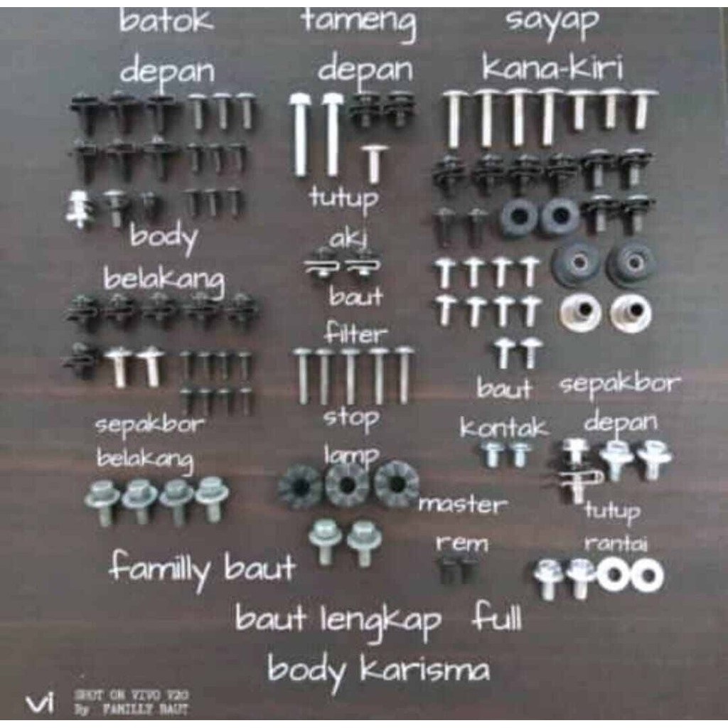 Jual TERMURAH!! Baut set full body karisma/baut lengkap Fullset karisma