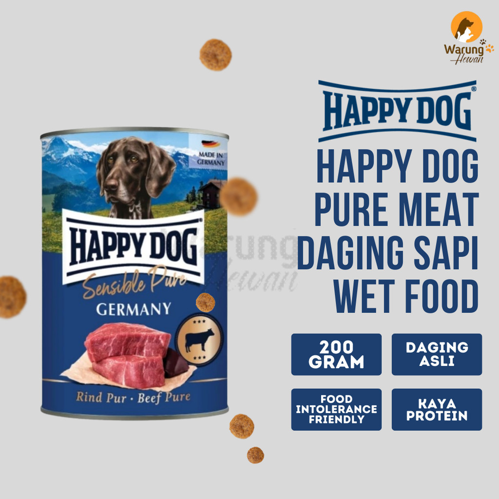 Jual Happy Dog Pure Meat Beef atau Sapi Wet Food Untuk Anjing 200 Gram ...