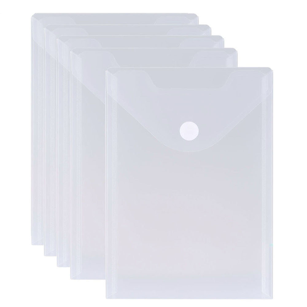 Jual 5pcs/Set A5 Clear Document Folders Poly Envelopes with Velcro ...