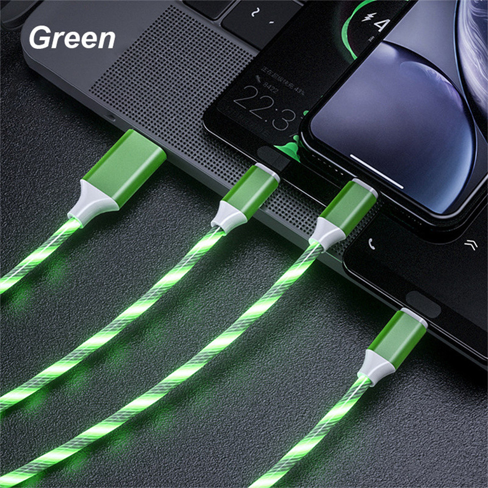 Jual 3 IN 1 LED Lights Kable Data Micro USB Android Colorful Charger ...
