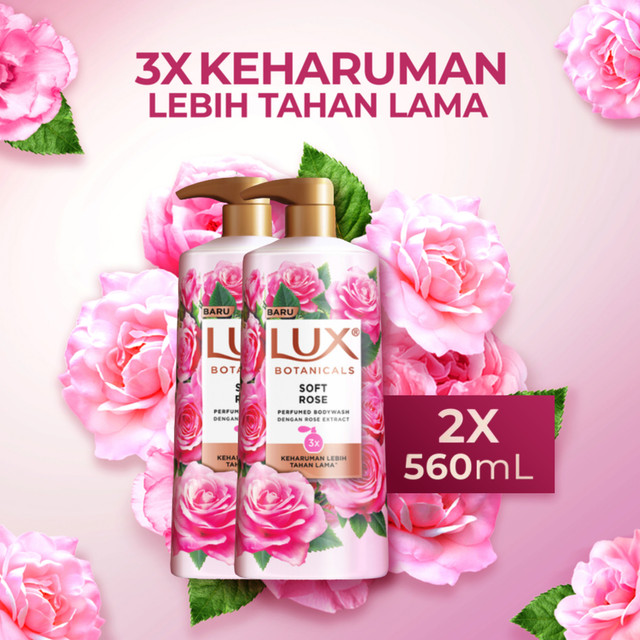 Jual Lux Botanicals Sabun Mandi Cair Soft Rose 560ml x 2 pcs | Shopee ...