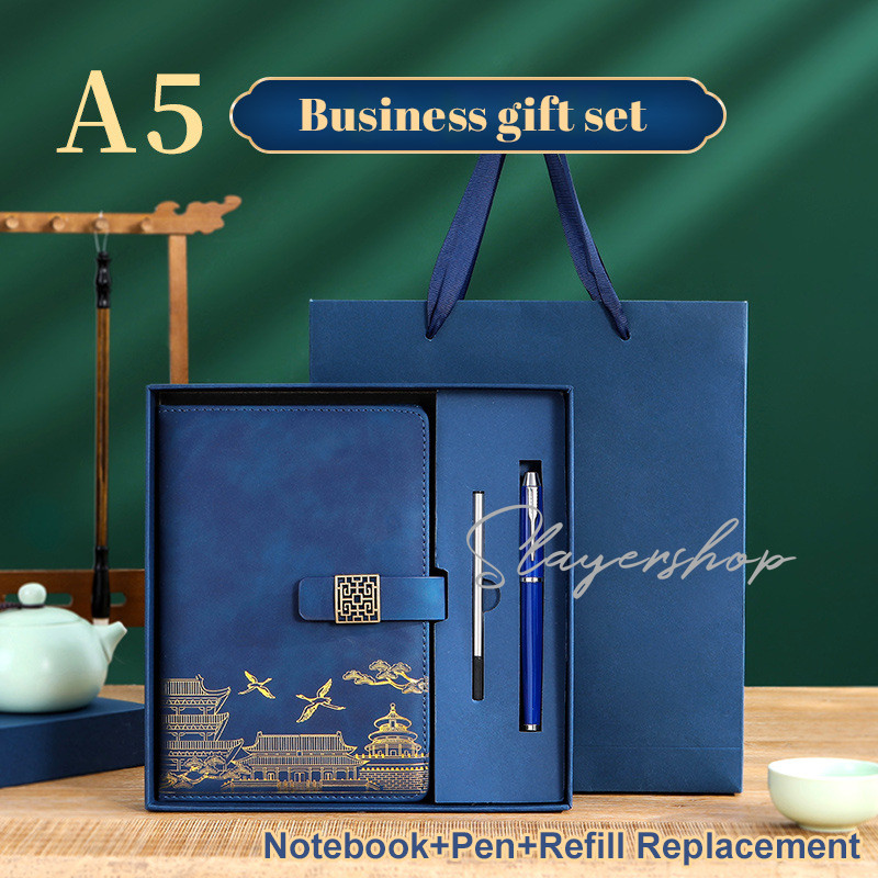 Jual Notebook Gaya Klasik Notebook Tebal Notebook A5 pena kotak hadiah ...