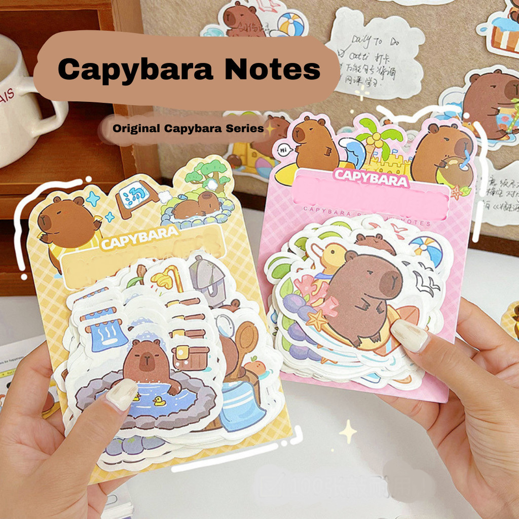 Jual [HARU] 100 Pcs Holiday Capybara Series Sticky Notes Memo Pad ...