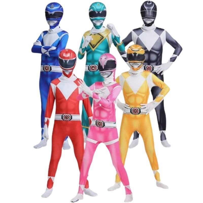 Jual Anak-anak Power Ranger Dewasa Jumpsuits Cosplay Kostum Pesta ...