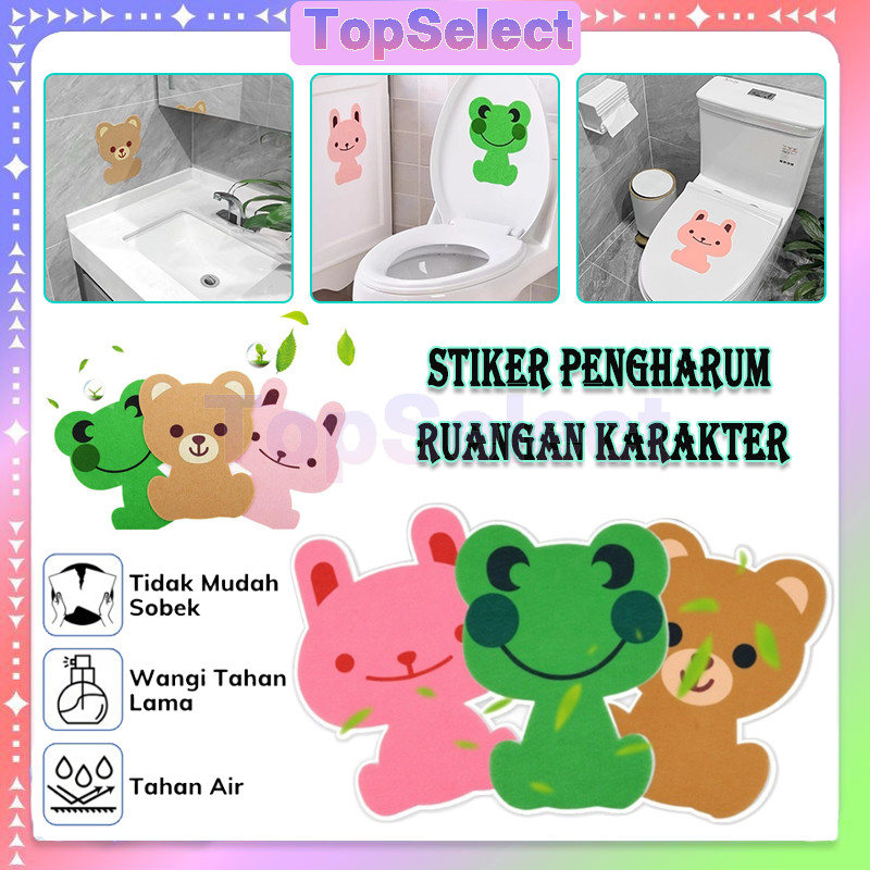Jual 6pcs Stiker Pewangi Toilet Karakter Beruang Kelinci Kodok Lucu ...