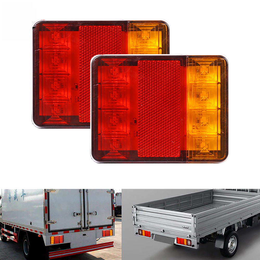 Jual 2Pcs Waterproof 8 LED Tail Lights Rear Lamps Pair Boat Trailer 12V ...