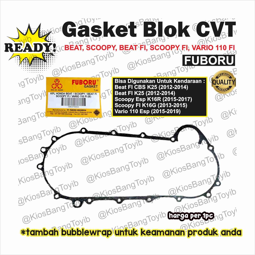 Jual Paking Packing Gasket Block Blok CVT Honda Beat Scoopy Beat FI ...