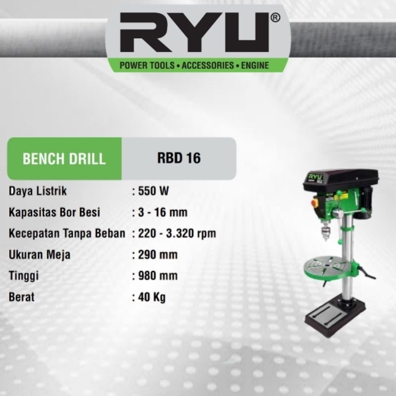 Jual Ryu Bench Drill Bor Duduk Mesin Bor Duduk Rbd Shopee Indonesia