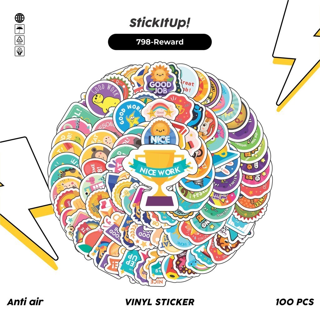 Jual COD 100 Pcs Stiker Pack Reward/Selamat/Achievement/Stiker reward ...