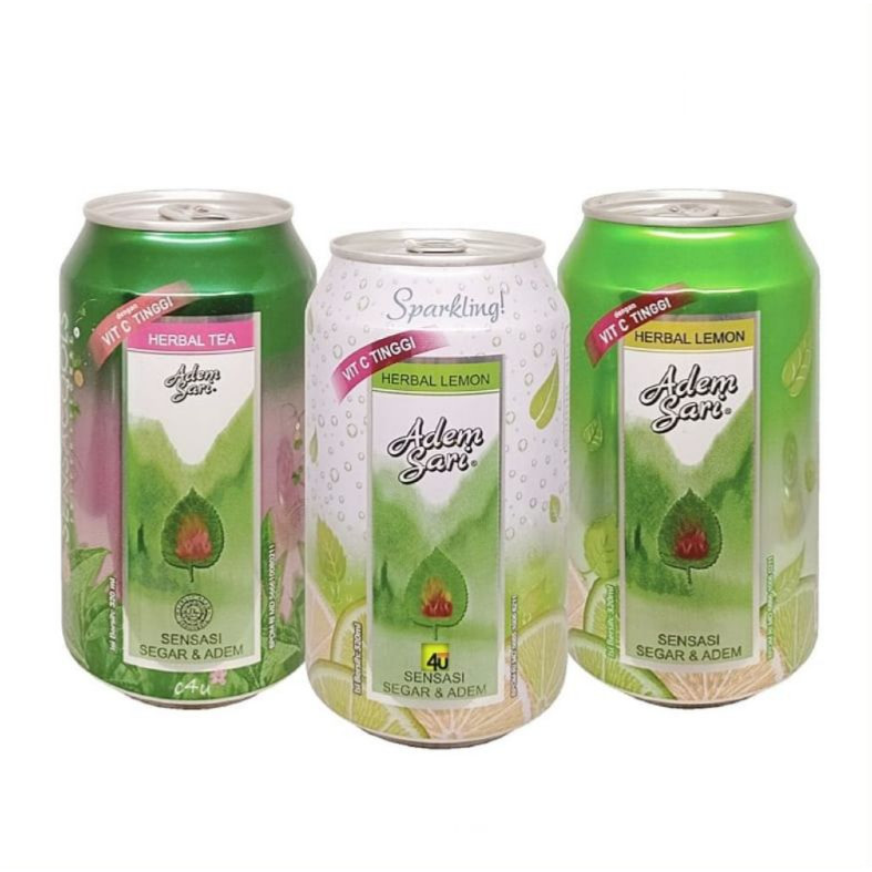 Jual ADEM SARI CHING KU Herbal Lemon/Tea/Sparkling 320ML KALENG ...