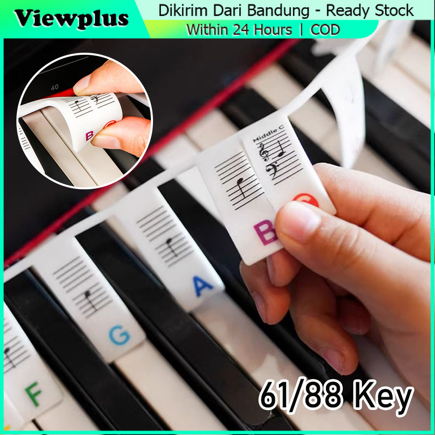 Jual 61/88 Key Sticker Tuts Piano Keyboard Stiker Label Tuts Piano ...