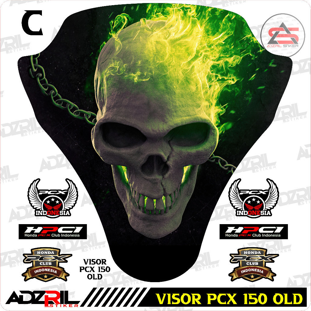 Jual Stiker visor Winshield honda pcx 150 OLD gambar keren / stiker