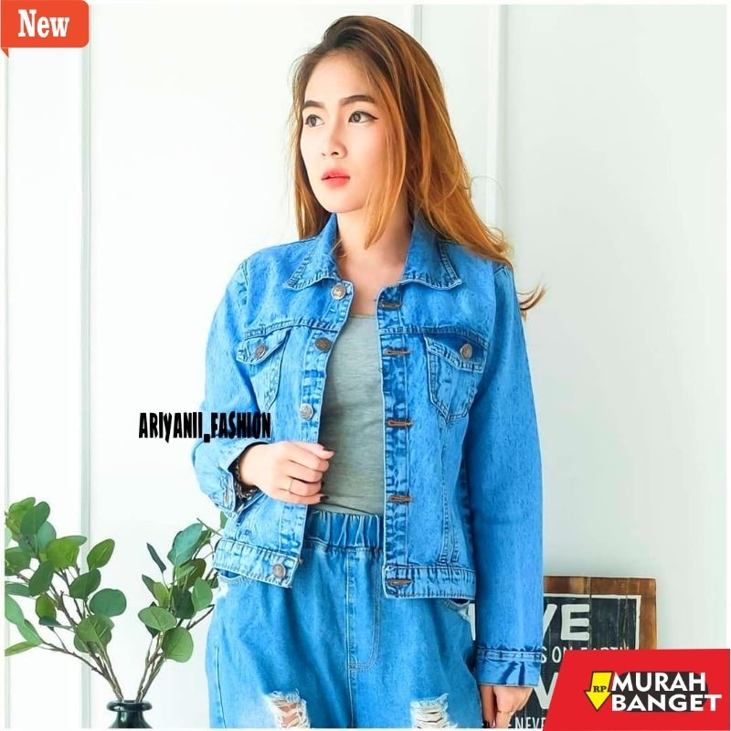 Jual Hoodie wanita shopee ARN - JAKET WANITA JEANS OVERSIZE PITA JACKET ...