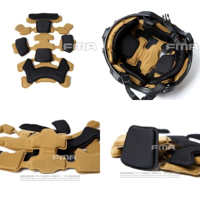 XUE Tactical Airsoft Helm Pads Vervangende Accessoires voor Paintball Snelle Helm DIY Beschermend Kussen Schuim EPP Sponge Pad Zwart 13 stks/set