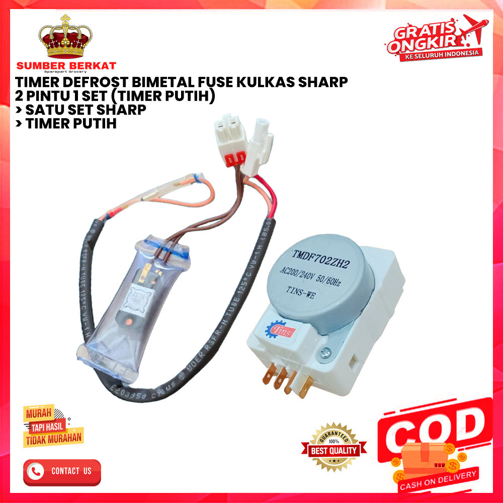 Jual TIMER DEFROST BIMETAL FUSE KULKAS SHARP 2 PINTU 1 SET (TIMER PUTIH ...