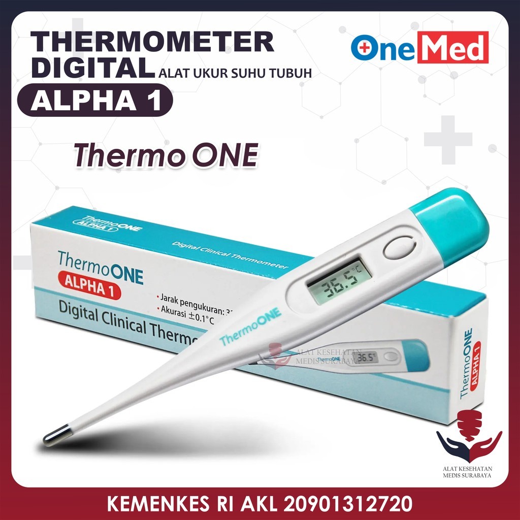 Jual Thermometer Digital OneMed Alpha 1 Thermo One Alpha1 Non Flexible ...