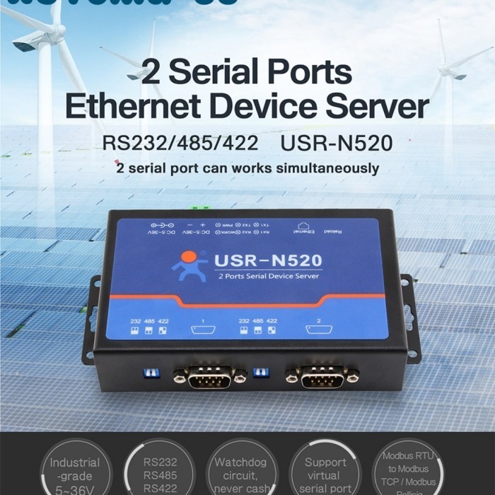 Jual MN08 USR N520 2 Port Serial Modbus RTU Json MQQT IOT HTTP Gateway ...