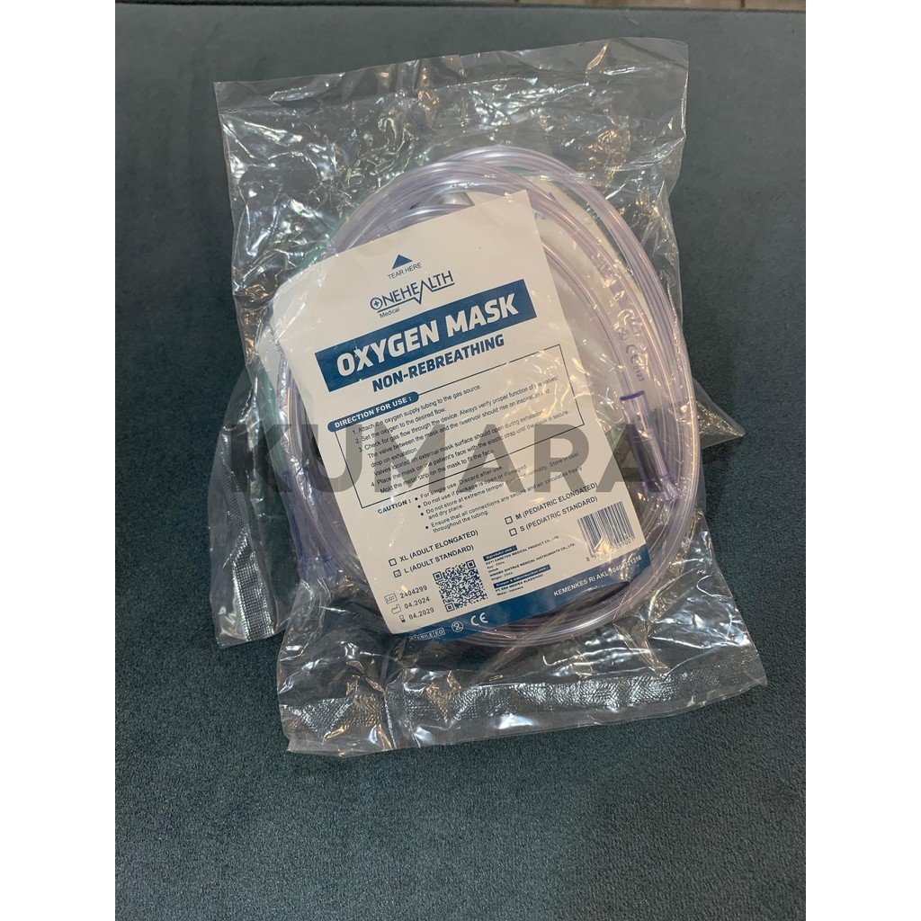 Jual Masker Oksigen Non Rebreathing Onehealth / Mask NRM Oxygen Mask ...