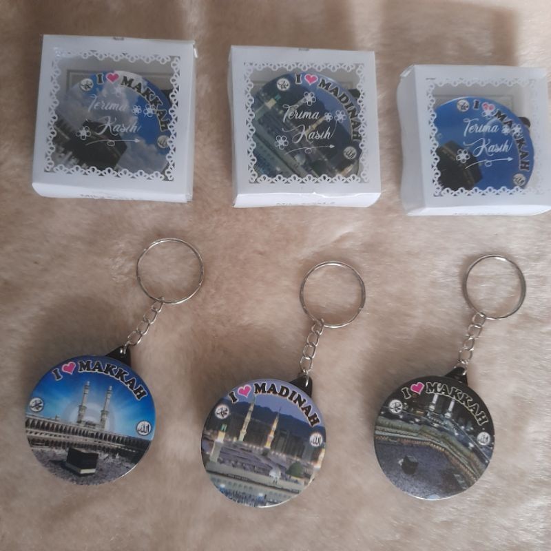 Jual ISI 50 pcs GANTUNGAN KUNCI KALENG MAKKAH MADINAH KA'BAH SOUVENIR ...