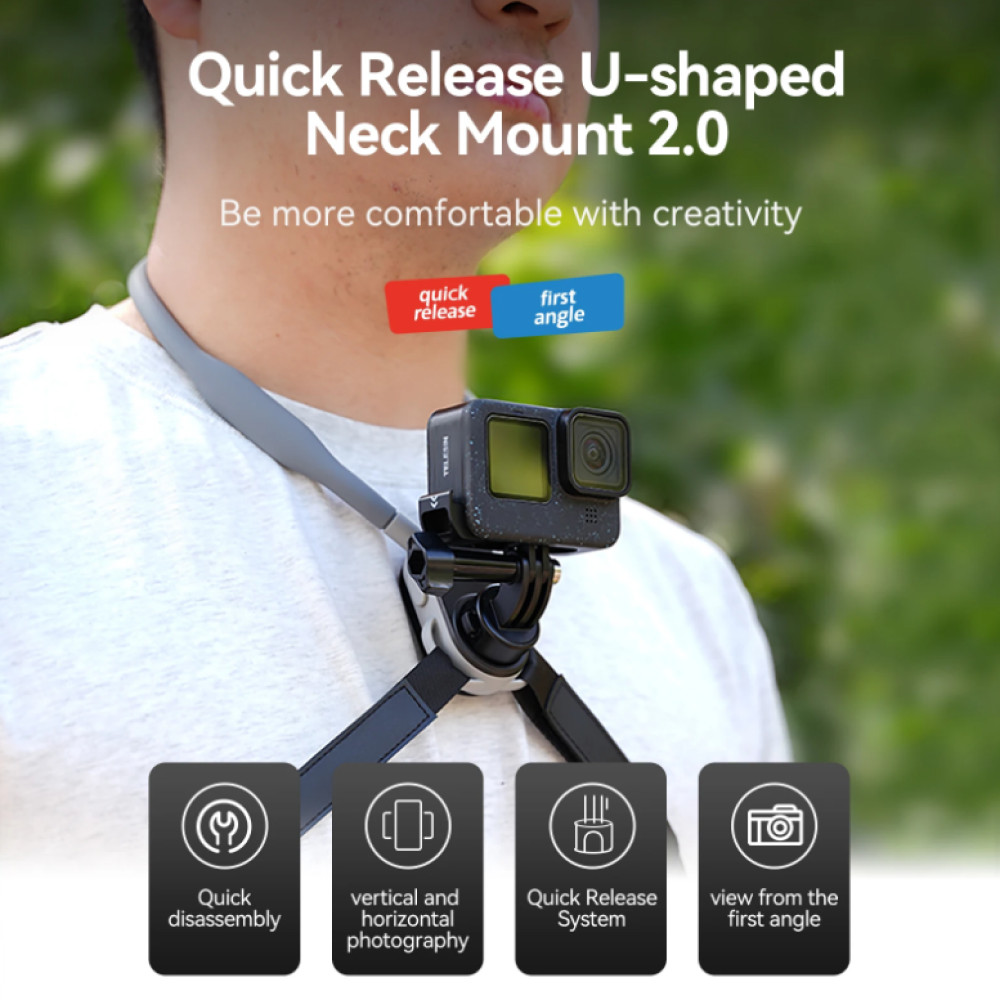 Jual TELESIN Magnetic Neck Holder Mount Strap Kalung Leher GoPro Action ...