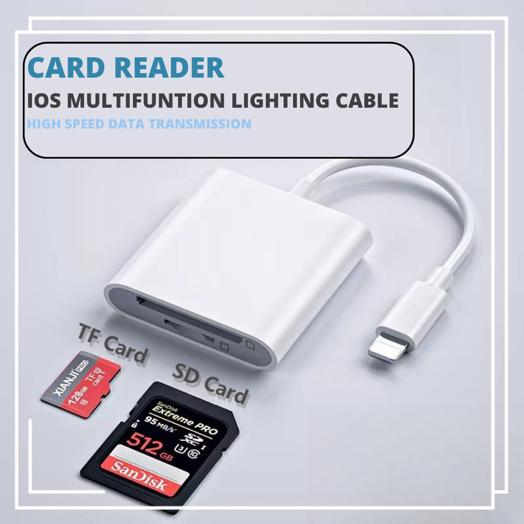 Jual Cable Lighting Iphone to SD+TF Card Reader Camera 2 in 1 to SD