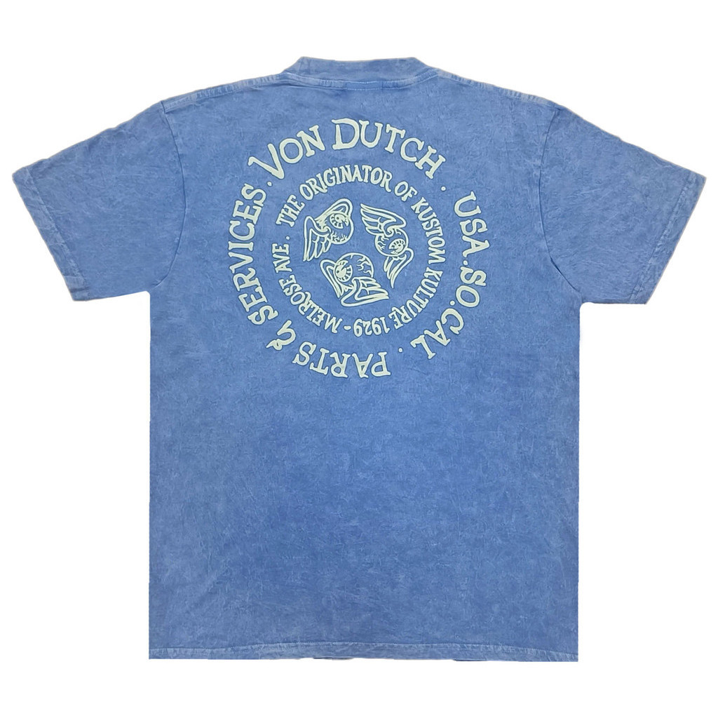 Von Dutch T-shirt Donna Blu – Maglietta In Cotone Con Scollo A V E Maniche Corte - 5