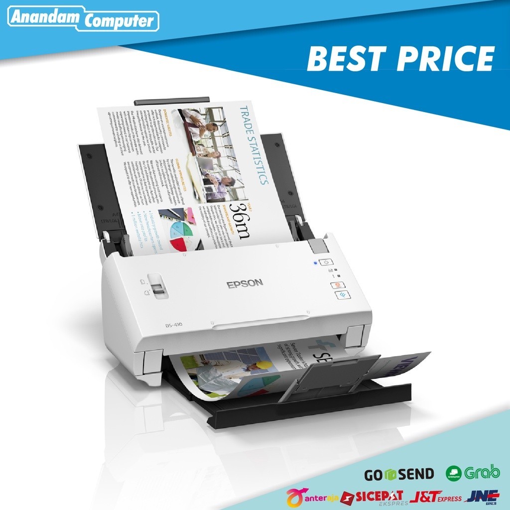 Jual Scanner EPSON DS-410 A4 Duplex Sheet-fed Document 300DPI | Shopee ...