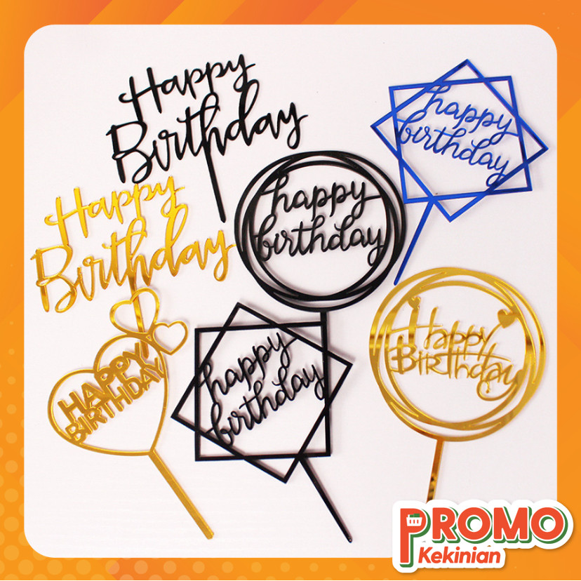 Jual Promo Kekinian - 6259 Dekorasi Kue Ulang Tahun / Topper Akrilik ...