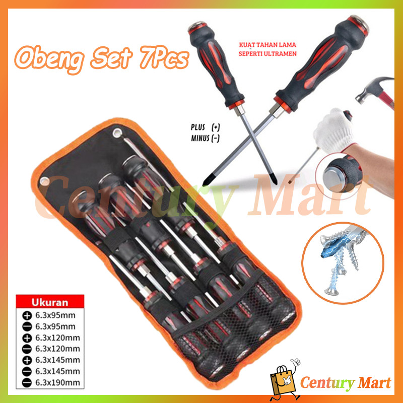 Jual CM Obeng Set 7Pcs/Obeng Tembus/Obeng Magnet Min Dan Plus/Tip ...