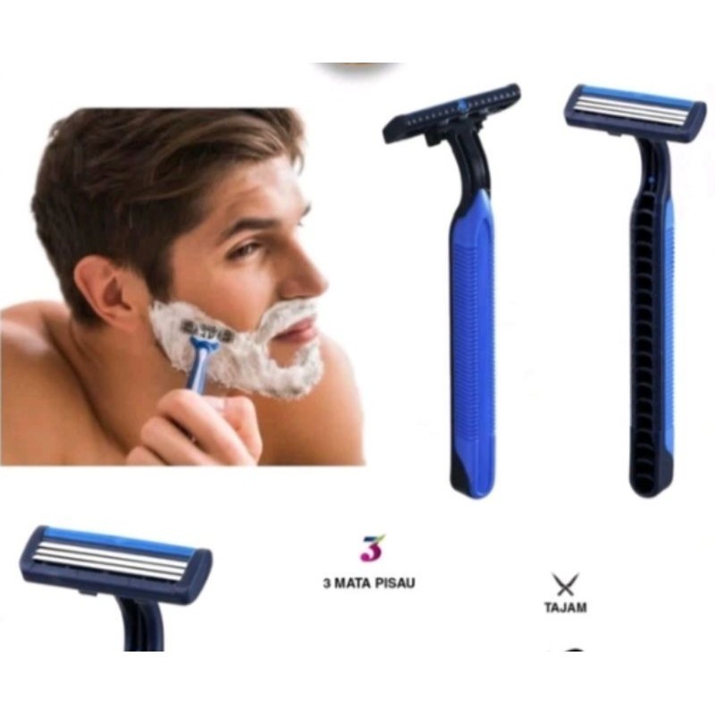 Jual Alat Cukur Kumis Jenggot 3 Mata Pisau Tajam Blades Razor | Shopee ...