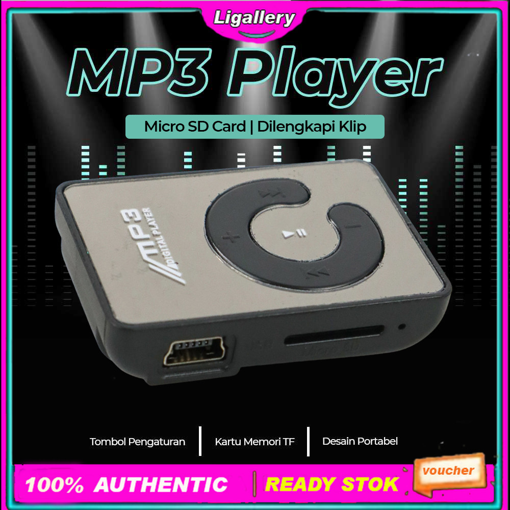 Jual Logo MP3 Player Micro SD Card Dengan Klip Pemutar Lagu Mp3 Player ...