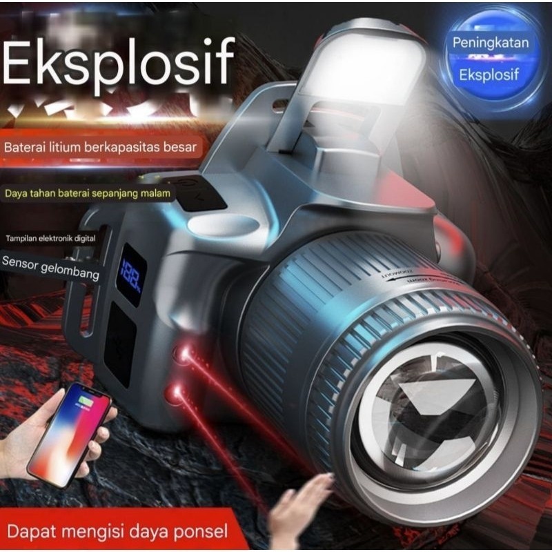 Jual Senter LED Super Kepala/T243 Senter Kepala Zoom/Senter Kepala ...