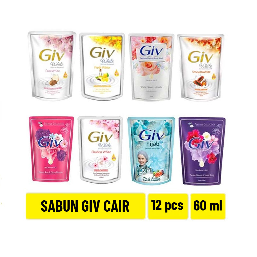 Jual 12 PCS SABUN CAIR GIV 60ML Sabun Mandi Hemat | Shopee Indonesia