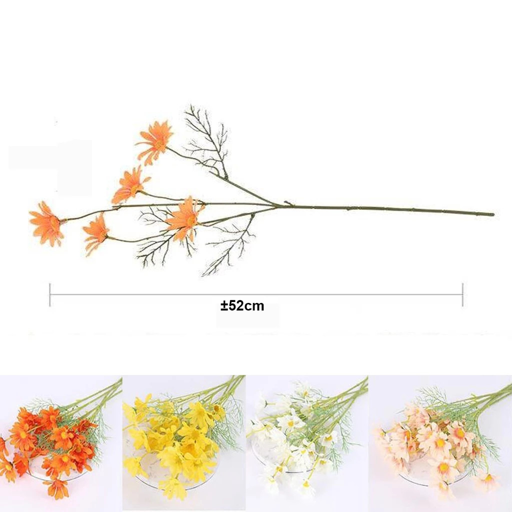 Jual Buket Bunga Daisy Blossom Hias Replika Silk Tangkai Plastik Besi ...
