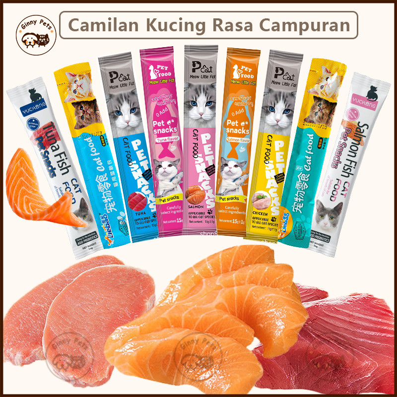 Jual Snack kucing 15g snack kucing murah Cemilan Kucing wet food kucing ...