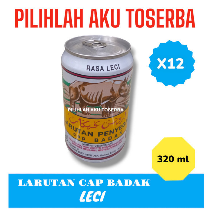 Jual Larutan Penyegar Cap Badak Rasa Leci Kaleng 320 Ml Harga 12 Kaleng Shopee Indonesia