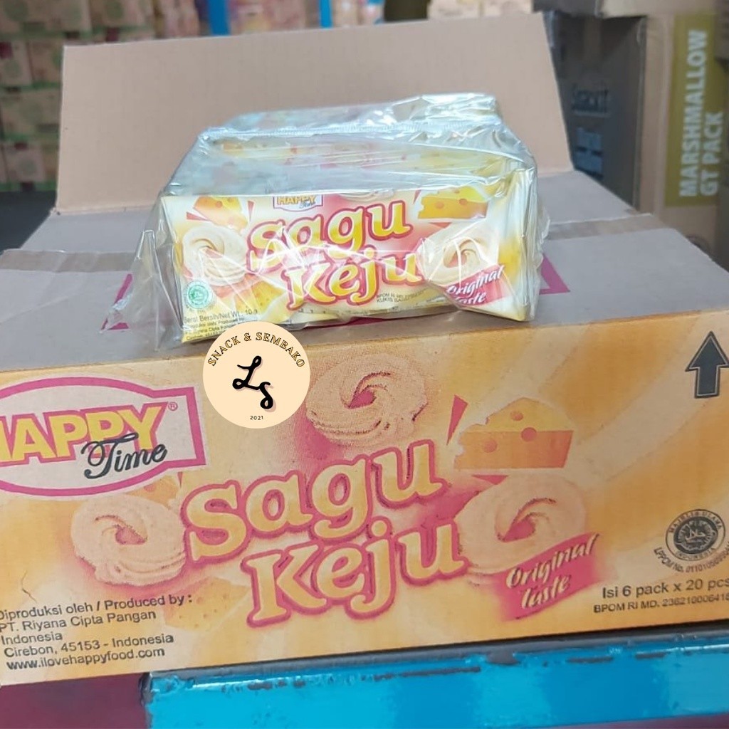 Jual KG - SAGU KEJU 10g (20 PCS) Happy Time Snack Biskuit Rasa Keju ...