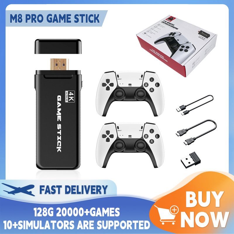 Jual M8 PRO Video Game Stick 4K HD Retro Video Game Console 2.4G ...