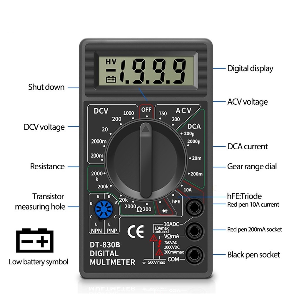 Jual Multimeter Digital DT-830B Avometer Tester - Alat Ukur Tegangan ...