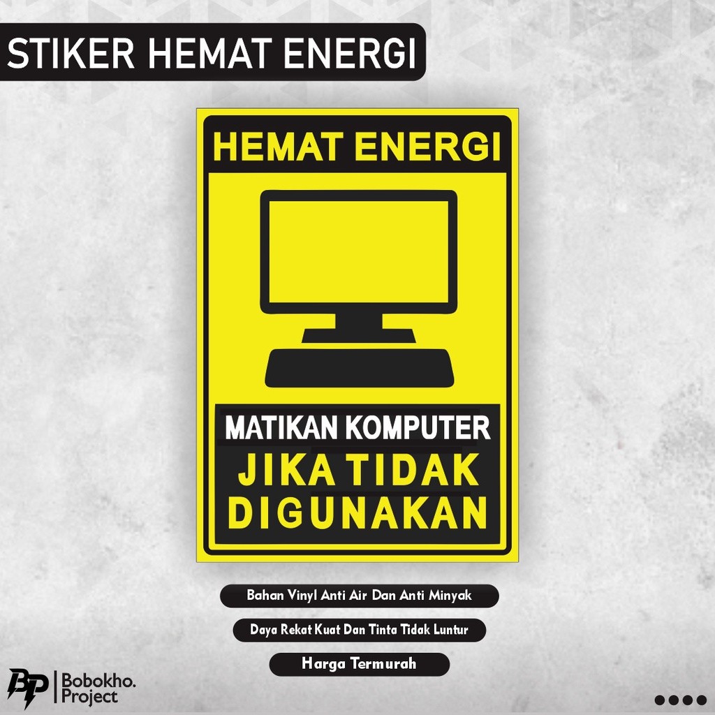 Jual Sticker Matikan komputer / sticker matikan listrik hemat energi ...