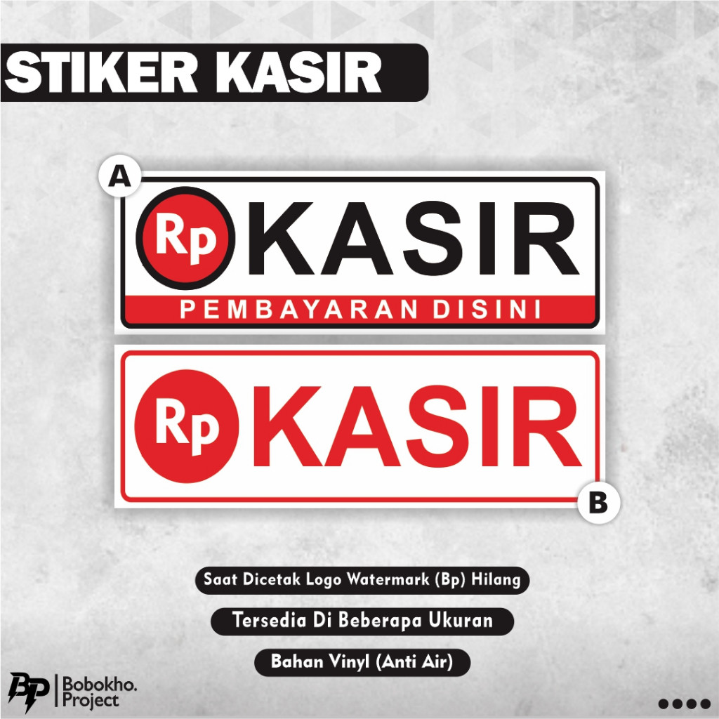 Jual Sticker Kasir / Stiker Pembayaran Kasir / Stiker Tempat Pembayaran ...