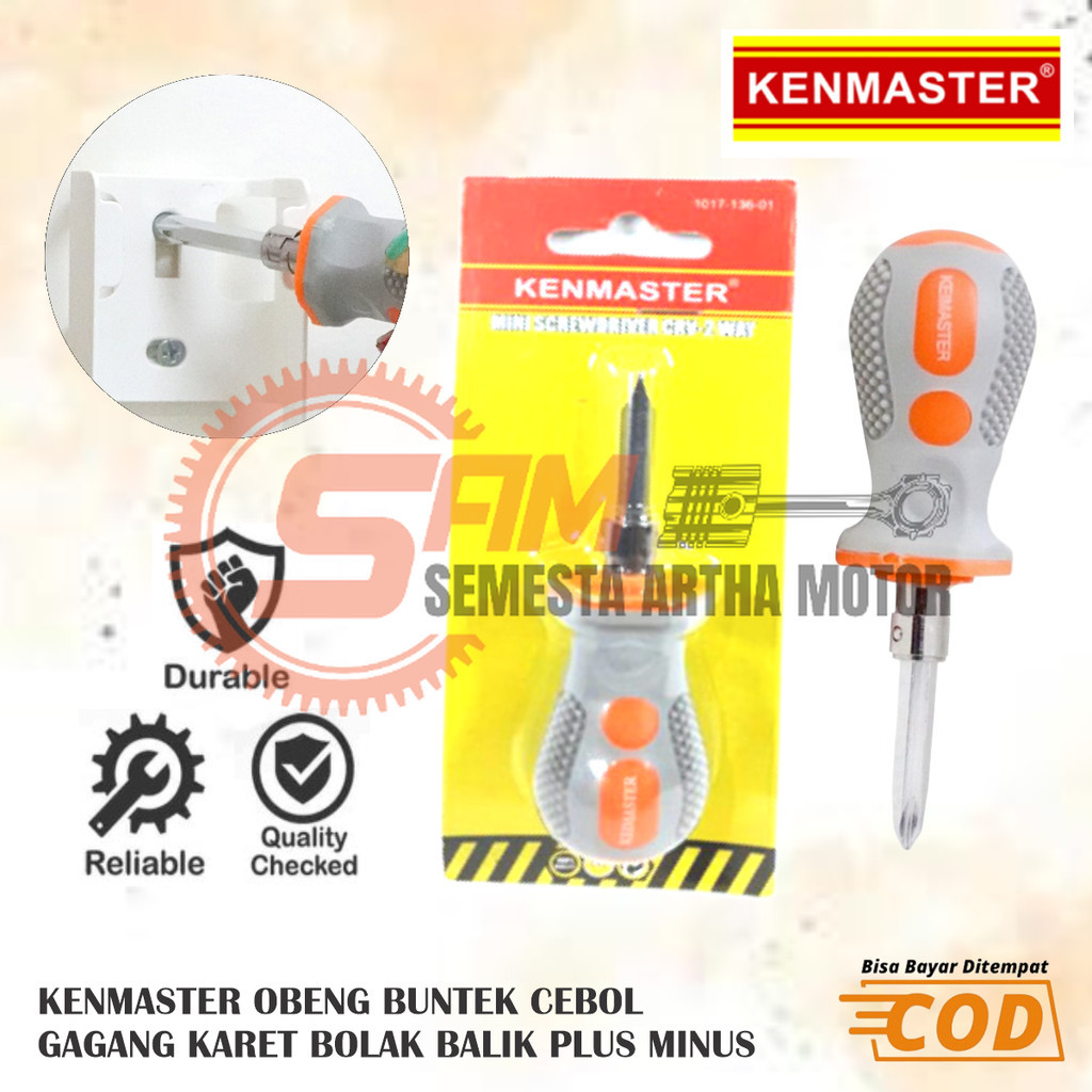 Jual Kenmaster Obeng Mini Cebol Buntek Bolak Balik Gagang Karet Plus Minus Shopee Indonesia