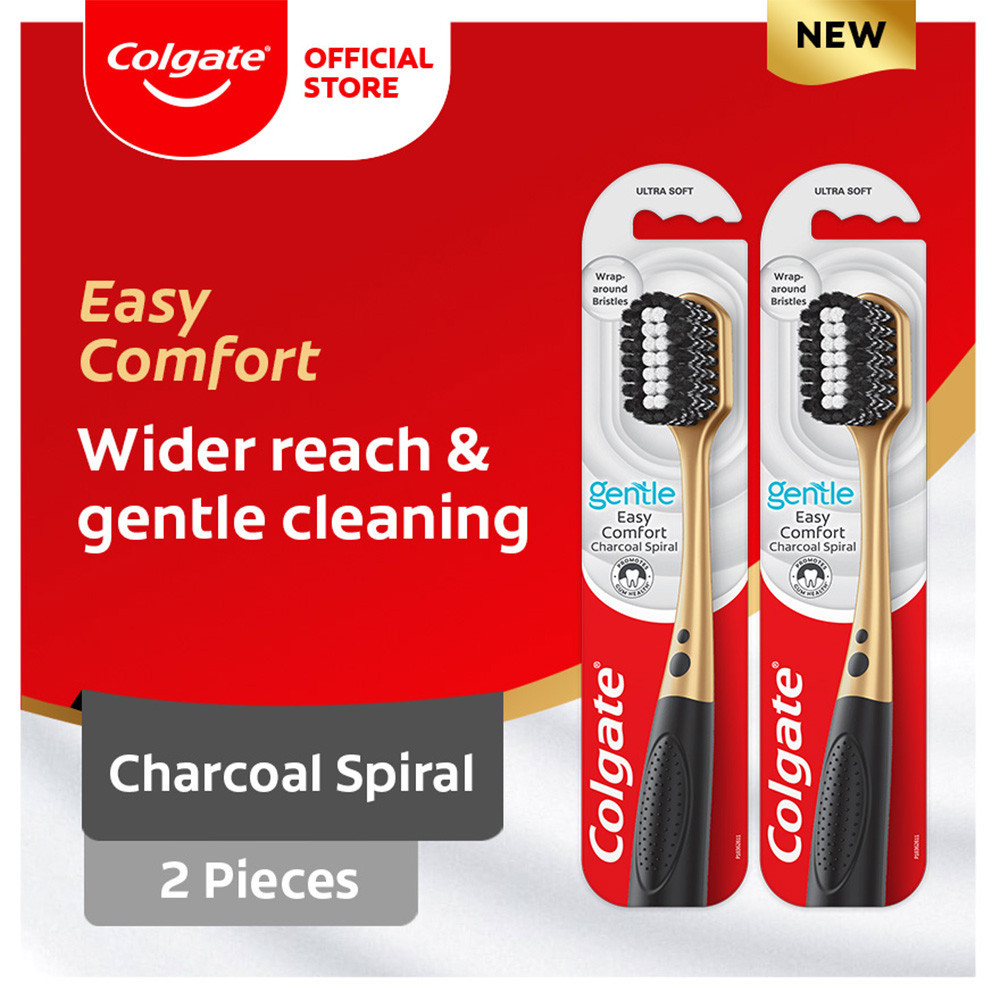 Jual Colgate Easy Comfort Charcoal Spiral Toothbrush - Sikat Gigi (2pcs ...