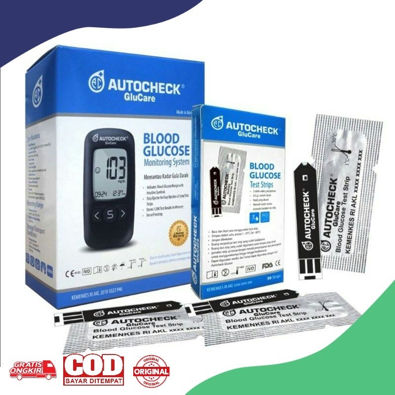 Jual AUTOCHECK GLUCARE ALAT CEK UNTUK MENGUKUR GULA DAN DARAH BLOOD ...