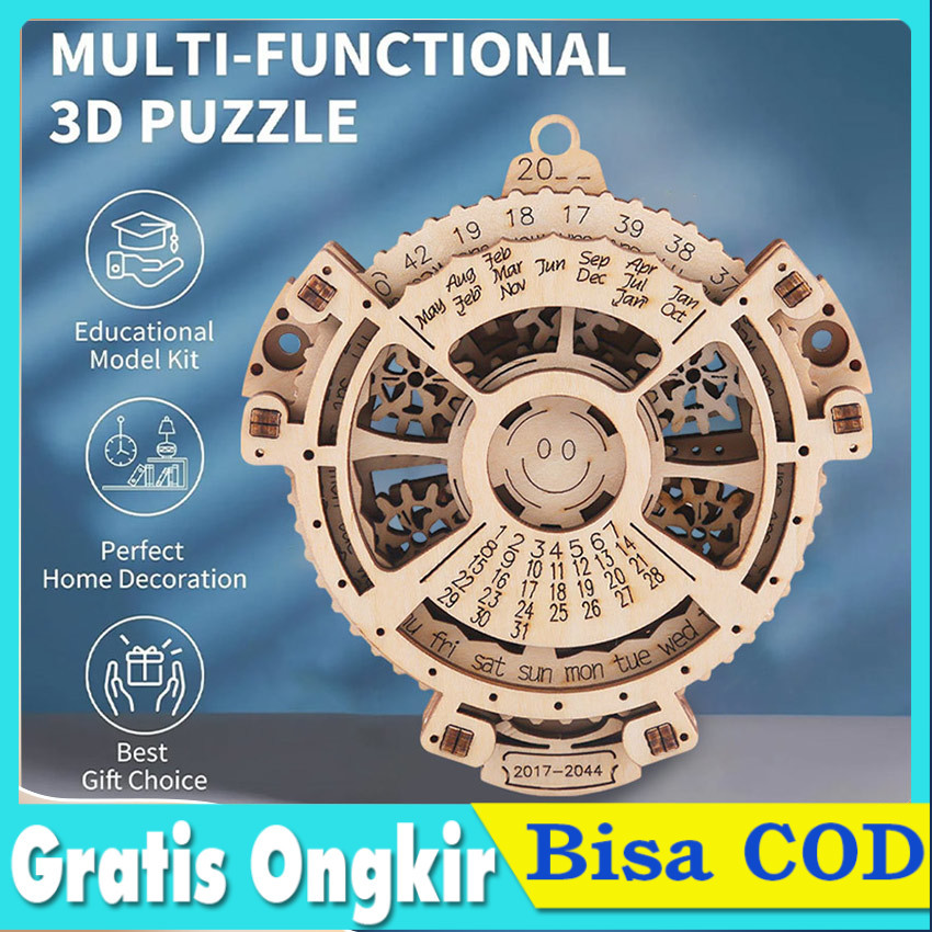 Jual DIY Kalender Abadi Kayu - Mainan Puzzle 3D Mekanis Roda Gigi untuk ...