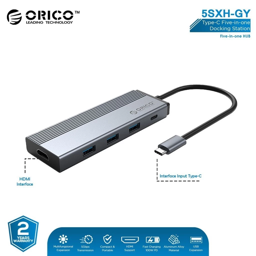 ORICO - 5SXH 5 in 1 Type C Hub USB 3.0 HDMI PD