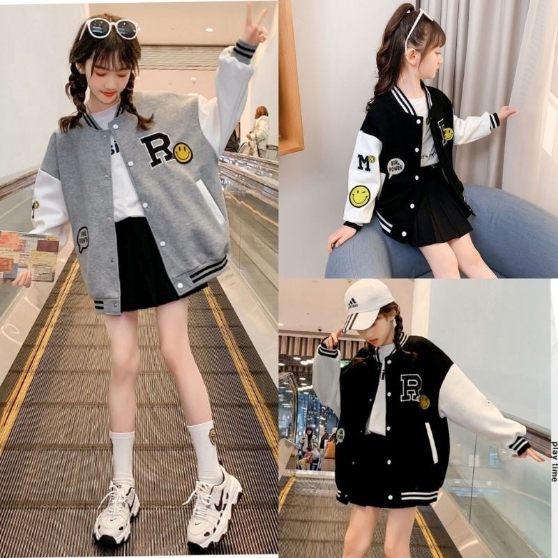 Jual Jaket Varsity Baseball Anak Unisex (1 th - 18 th) LOGO INISIAL R ...