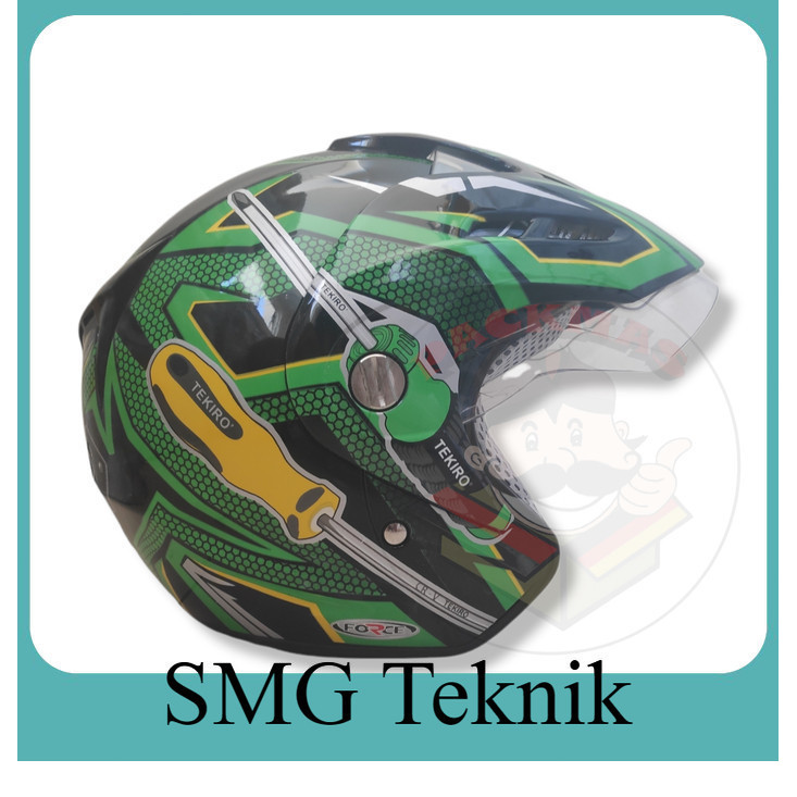 Jual Best TEKIRO Helm Motor Half Face SNI Warna Dasar Hijau Motif 4 ...